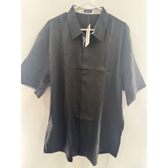 Men's Casual Button Down Shirts Wrinkle-Free Short Sleeve Business Dress Sz 2XL - Picture 3 of 15